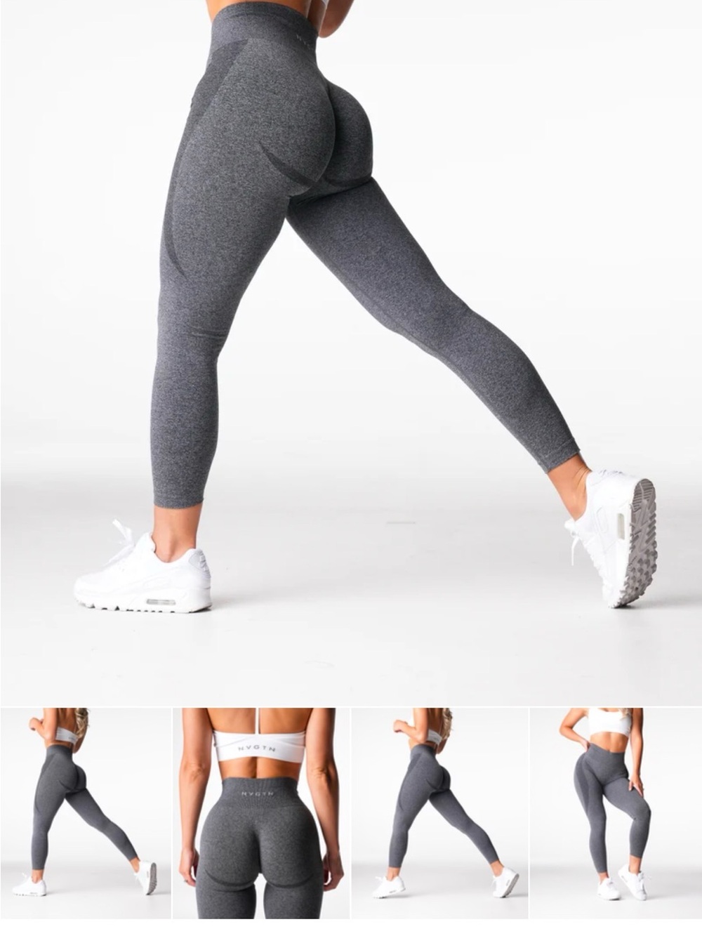 NVGTN Contour Seamless Leggings in a charcoal gray color